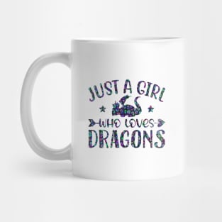 Just A Girl Who Loves Dragons Blue Confetti Leopard Mug